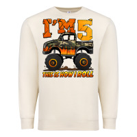 Sandshell i'm five this is how i roll monster truck birthday Premium Sweatshirt - Jasminsmagicworld