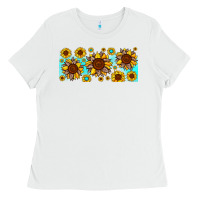 White leopard sunflower gemstone Ladies Tee - JahusDesignShop