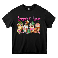 Black sugar and spice pink gingerbread coffee cups Heavy Core Tee - Zillion Design Studio