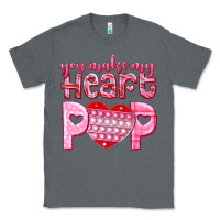 Charcoal Heather you make my heart pop Classic Tee - NancyCooperArtShop