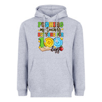 Heather Grey pushing my teacher's buttons for 100 days Heavyweight Hoodie - Artiststas