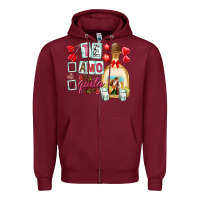 Burgundy te amo te quila Zipper Hoodie - NancyCooperArtShop