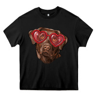 Black labrador retriever with love glass Heavy Core Tee - RanaPortraitStore