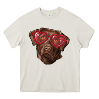 Cream labrador retriever with love glass Heavy Core Tee - RanaPortraitStore