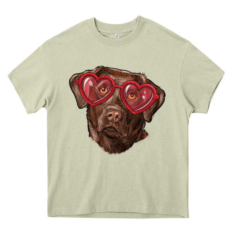 Labrador Retriever With Love Glass Heavy Core Tee by RanaPortraitStore | Teevron