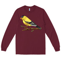 Burgundy American Goldfinch Long Sleeve Tee - LillyAllenDesigns