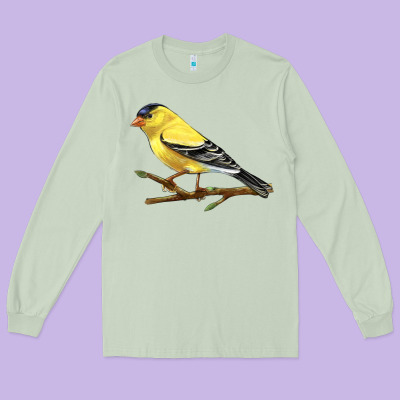 American Goldfinch Long Sleeve Tee Designed By Lillyallendesigns