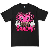 Black hey cancer with middle fingers Premium Tee - AdoDesignShop