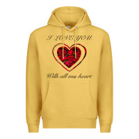 Antique Gold I love you with all my heart Premium Hoodie - Bettercallsaul