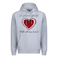 Heather Grey I love you with all my heart Premium Hoodie - Bettercallsaul