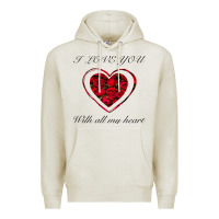 Oatmeal Heather I love you with all my heart Premium Hoodie - Bettercallsaul
