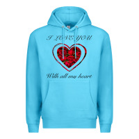 Ocean Blue I love you with all my heart Premium Hoodie - Bettercallsaul