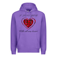Purple I love you with all my heart Premium Hoodie - Bettercallsaul