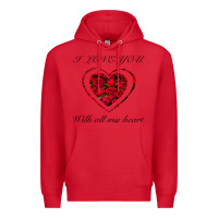 Red I love you with all my heart Premium Hoodie - Bettercallsaul