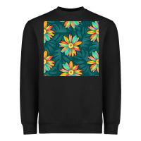 Black colorful tropical flowers seamless pattern Heavyweight Sweatshirt - BundleAndBundleShop