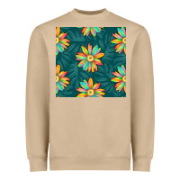 Mushroom colorful tropical flowers seamless pattern Heavyweight Sweatshirt - BundleAndBundleShop