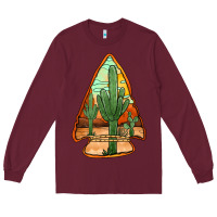Burgundy desert cactus arrowhead Long Sleeve Tee - Jasminsmagicworld