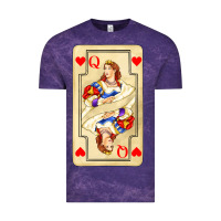 Cloud Purple love playing cards queen Vintage Tee - AdoDesignShop