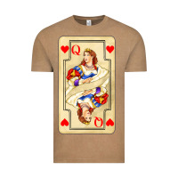 Vintage Coffee love playing cards queen Vintage Tee - AdoDesignShop