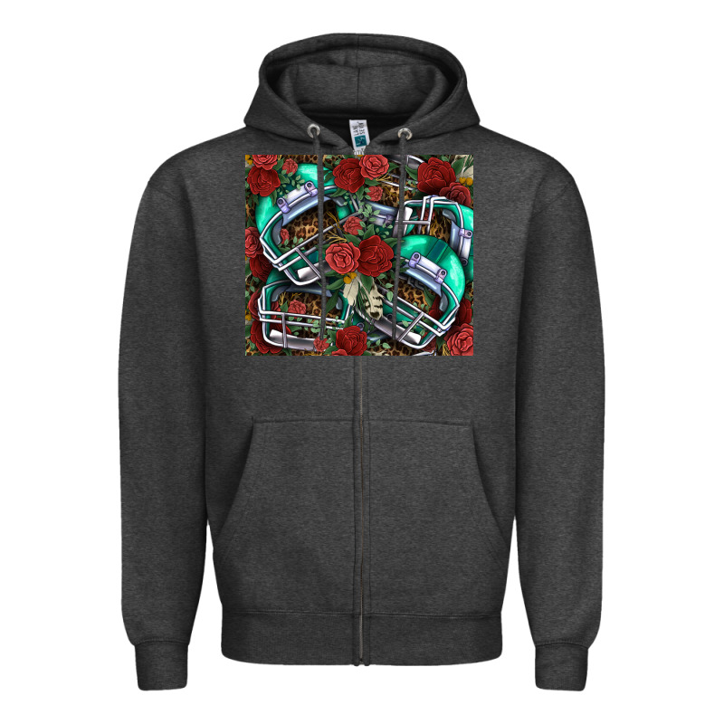 Floral American Football  Helmet Zipper Hoodie by NancyCooperArtShop | Teevron
