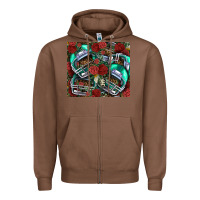 Chestnut floral american football  helmet Zipper Hoodie - NancyCooperArtShop