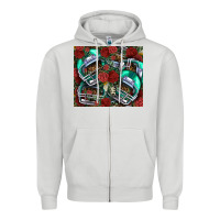 Dove Grey floral american football  helmet Zipper Hoodie - NancyCooperArtShop