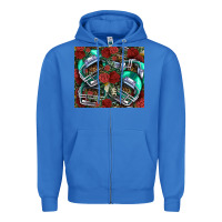 True Royal floral american football  helmet Zipper Hoodie - NancyCooperArtShop