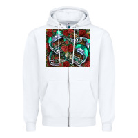 White floral american football  helmet Zipper Hoodie - NancyCooperArtShop