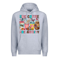 Heather Grey half teacher half coffee Premium Hoodie - JahusDesignShop