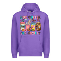 Purple half teacher half coffee Premium Hoodie - JahusDesignShop