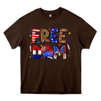 Chocolate Brown fourth of july freedom Heavy Core Tee - texasbilliewilder