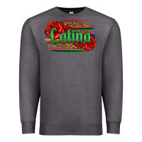 Charcoal Heather latina with serape and roses Premium Sweatshirt - Jasminsmagicworld