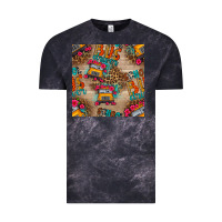 Cloud Black school bus driver and flower seamless patterns Vintage Tee - BundleAndBundleShop