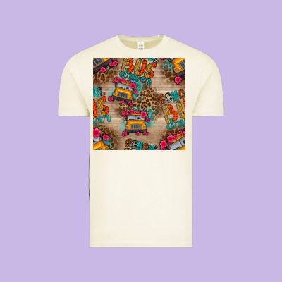 School Bus Driver And Flower Seamless Patterns Vintage Tee Designed By Bundleandbundleshop