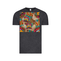 Vintage Black school bus driver and flower seamless patterns Vintage Tee - BundleAndBundleShop