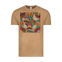 Vintage Camel school bus driver and flower seamless patterns Vintage Tee - BundleAndBundleShop