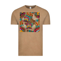 Vintage Coffee school bus driver and flower seamless patterns Vintage Tee - BundleAndBundleShop