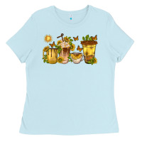 Sunflower Coffee Cups Ladies Tee | Teevron