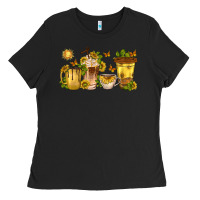 Black sunflower coffee cups Ladies Tee - texasbilliewilder