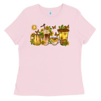 Bubblegum Pink sunflower coffee cups Ladies Tee - texasbilliewilder