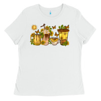 White sunflower coffee cups Ladies Tee - texasbilliewilder