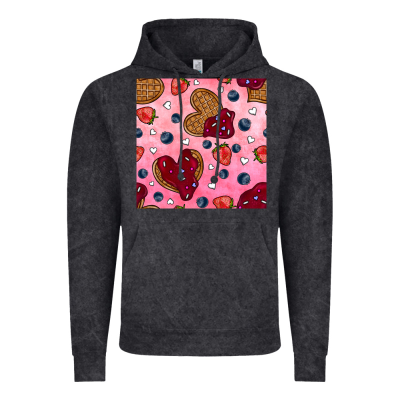 Valentines Day Waffles Seamless Pattern Vintage Hoodie by BundleAndBundleShop | Teevron