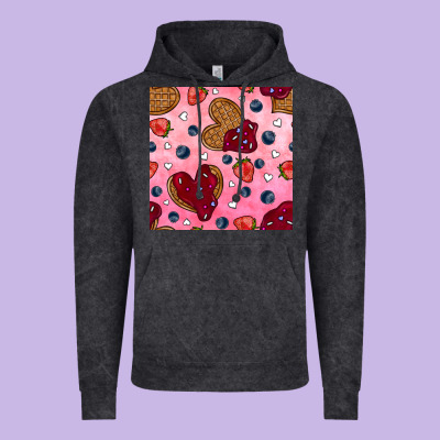 Valentines Day Waffles Seamless Pattern Vintage Hoodie Designed By Bundleandbundleshop