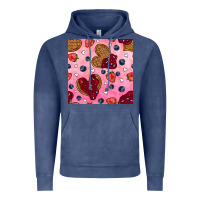 Vintage Denim valentines day waffles seamless pattern Vintage Hoodie - BundleAndBundleShop