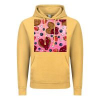 Vintage Mustard valentines day waffles seamless pattern Vintage Hoodie - BundleAndBundleShop