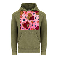 Vintage Olive valentines day waffles seamless pattern Vintage Hoodie - BundleAndBundleShop