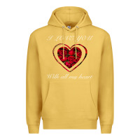 Antique Gold I love you with all my heart Premium Hoodie - Bettercallsaul