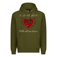 Army Green I love you with all my heart Premium Hoodie - Bettercallsaul