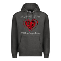 Charcoal Heather I love you with all my heart Premium Hoodie - Bettercallsaul