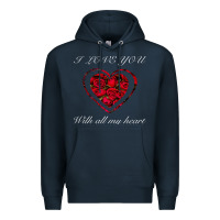 Navy I love you with all my heart Premium Hoodie - Bettercallsaul